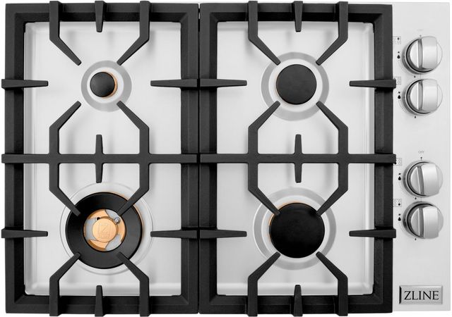 ZLINE 30" Stainless Steel Gas Cooktop with 4 Brass Burners-0