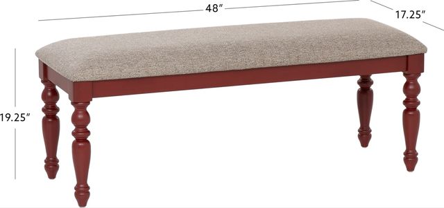 Powell® Trimble Beige/Red Bench-2