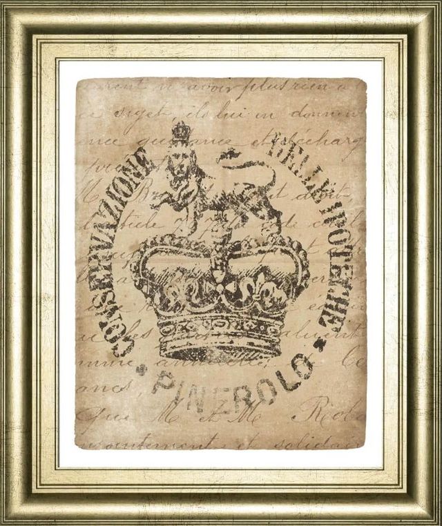 Classy Art Letter Crest IV Vintage v2 by Wild Apple Portfolio Wall Art-0