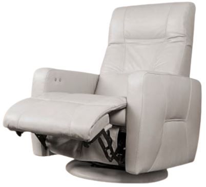 Fornirama 2272 White Swivel Rocker Recliner with Adjustable Headrest-0