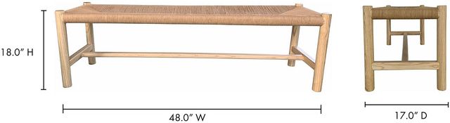 Moe's Home Collection Hawthorn Natural Small Bench-2