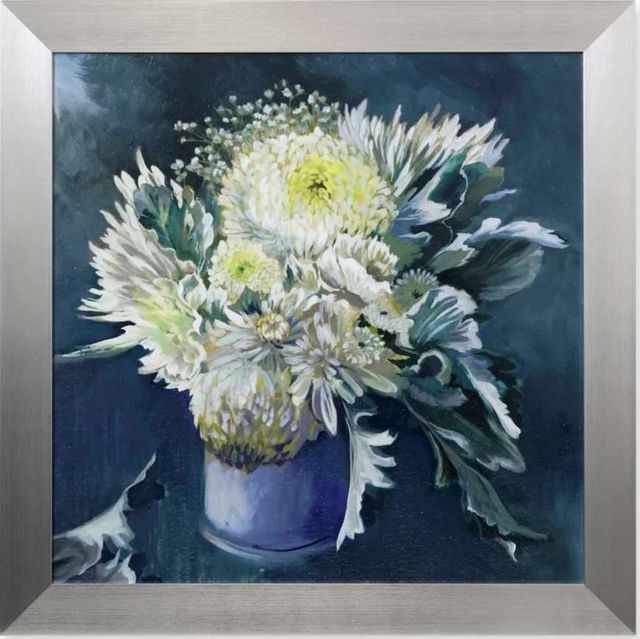 StyleCraft Late Summer Bouquet Dark Green/Gray/Off-White Wall Art-0