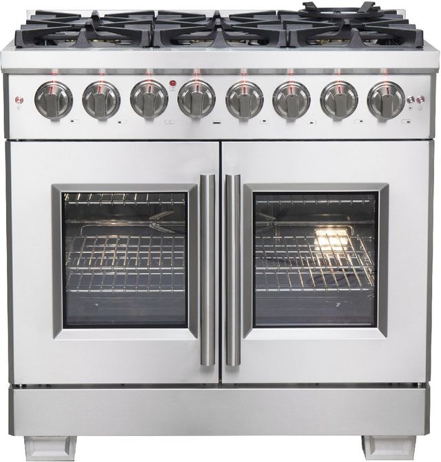 FORNO® Capriasca 36" Stainless Steel Pro Style Dual Fuel Range-0