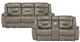 Mazin Furniture Kennett 2 Piece Brownish Gray Sofa/Loveseat Set-0