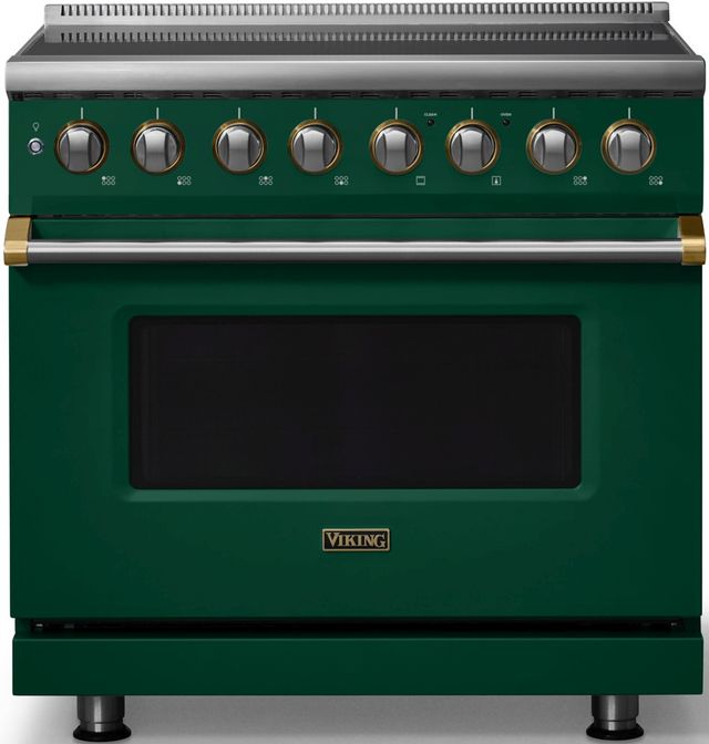 Viking® 5 Series 36" Ivy Pro Style Induction Range with Brushed Brass Trim-0