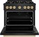 ZLINE Classic Autograph Edition 36" Black Stainless Steel Pro Style Dual Fuel Range with Champagne Bronze Accents-1