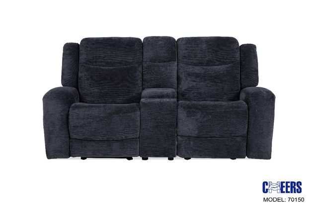 Lucie Manual reclining loveseat with Console.-0