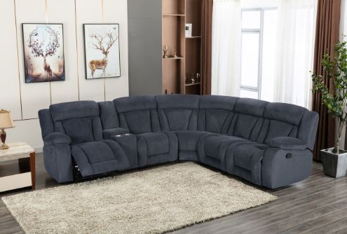 Milton Greens Stars 6-Piece Dark Gray Modular Manual Recliner Sectional-2