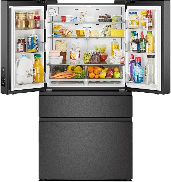 Whirlpool® 36" 30 Cu. Ft. FingerPrint Resistant Black Stainless Steel French Door Refrigerator with Flexible Temperature Drawer-1