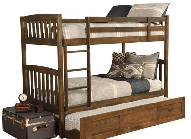 Kodiak Furniture Claire Rustic Walnut Twin Bunk Bed with Trundle-0