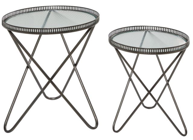Deco Marche 2-Piece Gray Nesting Table Set-0