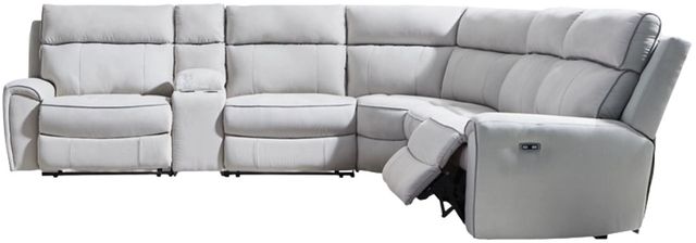 Signature Design by Ashley® Social Pointe 6-Piece Ash/Pearl Modular Power Reclining Sectional-0