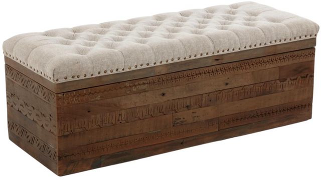 Nest Home Collections Advika Brown/Gray Ankara Storage Bench/Ottoman