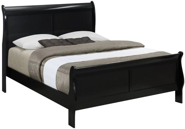 Crown Mark Louis Philip Black Queen Sleigh Bed-0