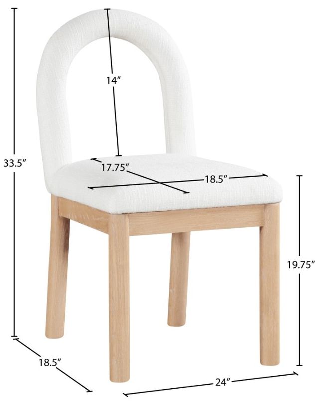 Meridian Furniture Conrad Cream/Natural Upholstered Dining Side Chair-4
