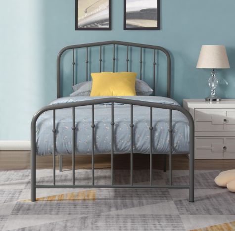 Milton Greens Stars Dark Gray Twin Metal Platform Bed-2