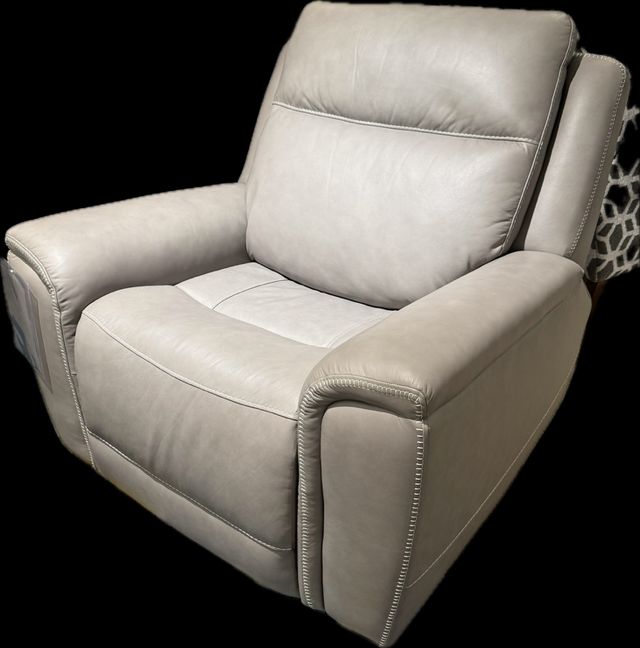 Grey Leather Power Recliner-1