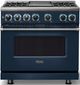 Viking® 7 Series 36" Slate Blue Pro Style Dual Fuel Range with 12" Reversible Griddle-3