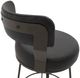 International Furniture Direct Maison Black/Blacksmithing Matte Black 24" Swivel Bar Stool-5