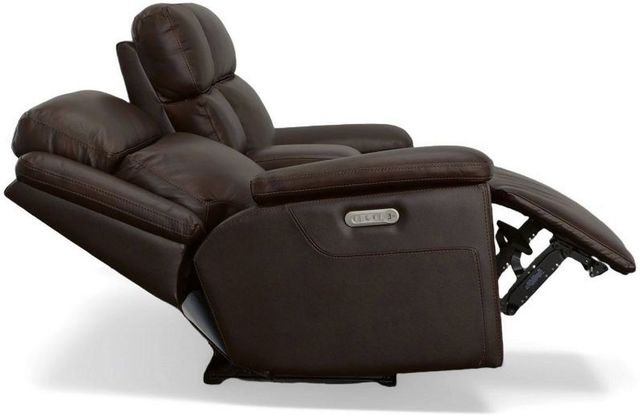 Flexsteel® Chance Brown Power Reclining Loveseat with Console and Power Headrests-4