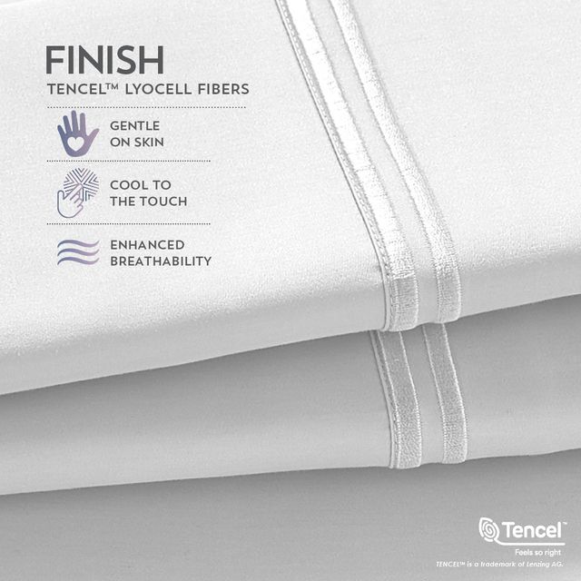 PureCare® Elements™ Premium Tencel™ White Queen Sheet Set-4