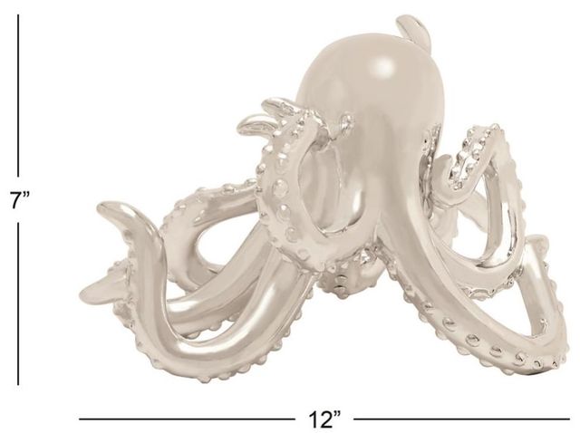 Deco Marche Silver Octopus Sculpture-3