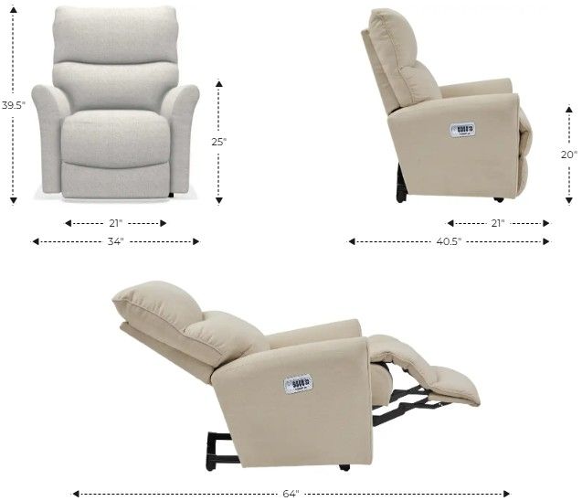 La-Z-Boy® Rowan Mushroom Power Wall Recliner with Headrest and Lumbar-2