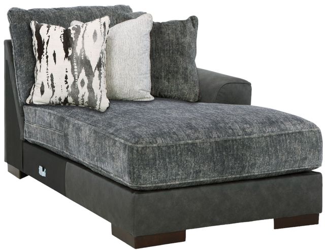 Signature Design by Ashley® Larkstone 2-Piece Pewter Right-Arm Facing Loveseat Sectional and Chaise-4