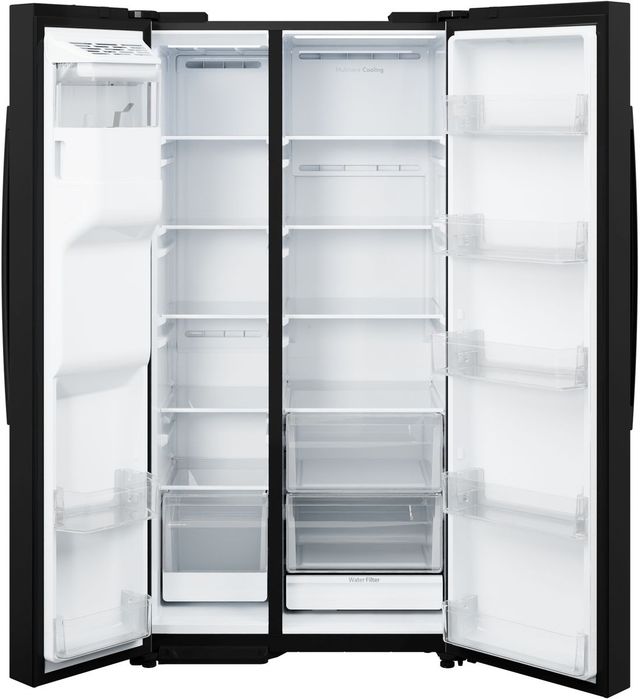GE® ENERGY STAR® 36" 27.9 Cu. Ft. Black Side-by-Side Refrigerator with Extra Tall Dispenser and In-Door Icemaker-1