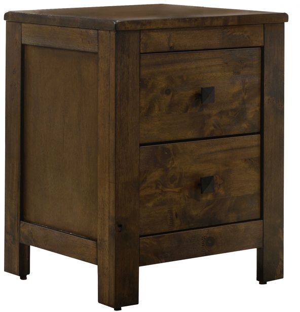 Mazin Furniture Edgar Dark Rustic Oak Nightstand-0