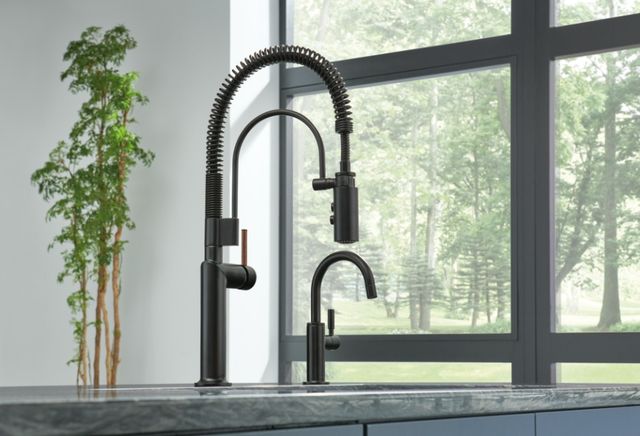 Brizo Odin® Matte Black Beverage Faucet with Arc Spout-2