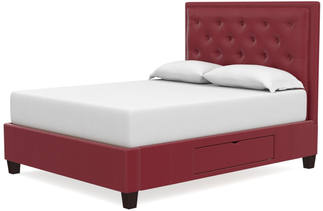 Bassett® Furniture Custom Upholstered Beds Manhattan Leather Storage Bed-0