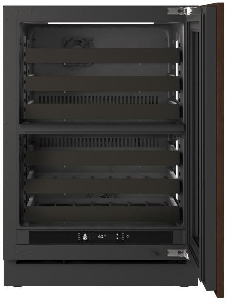U-Line® Seamless Collection 24" 4.9 Cu. Ft. Panel Ready Dual-Zone Wine Refrigerator with Glass Door-3