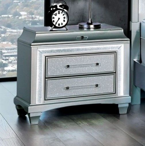 Furniture of America® Galea Gray Nightstand-2