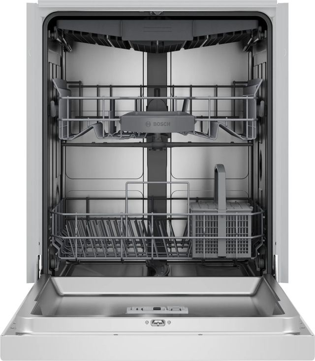 Bosch® 300 Series 24" White Front Control Built-In Dishwasher-1