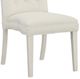 Fairfield® Customizable Entree Dining Straight Short Back Armless Stack Chair with Linen Legs and Buttons-2