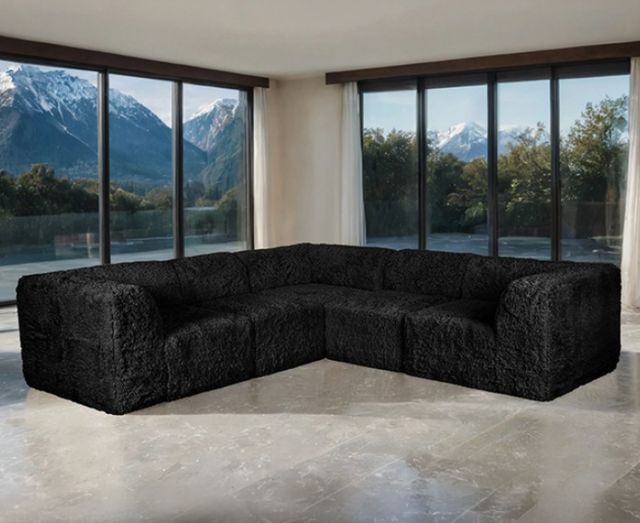 Furniture of America® Nappi Black L-Shape Sectional-1