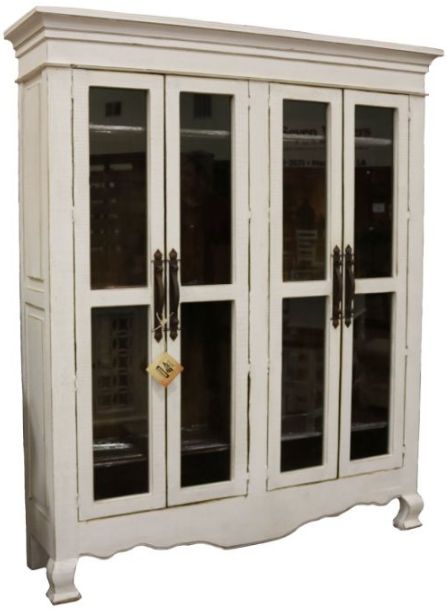 Million Dollar Rustic Frosted White Accent Cabinet-0