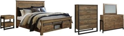 Signature Design by Ashley® Sommerford 5-Piece Brown Queen Storage Panel Bed Set-0