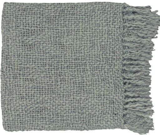 Surya Tobias Medium Gray 51"x71" Throw Blanket-0