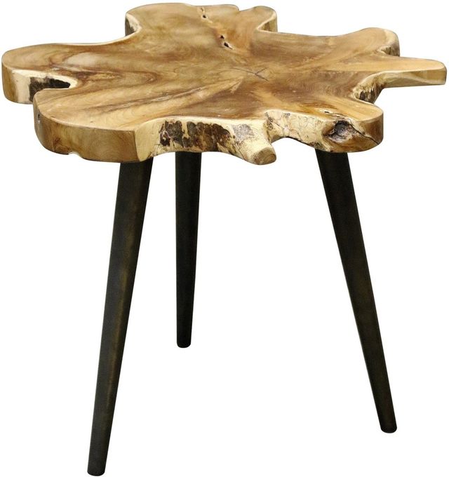 StyleCraft Lilly Brown Side Table with Black Base-0