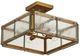 Currey & Company Countervail Antique Brass/Clear Square Semi-Flush Mount-2
