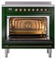 Ilve® Nostalgie II Noblesse 36'' Emerald Green Pro Style Induction Range with Burnished Trim-2