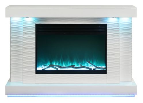 Furniture of America® Dorrit White 55" TV Stand with Electric Fire Place-2
