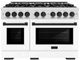 ZLINE Autograph Edition 48" Satin Stainless Steel Pro Style Gas Range with White Matte Door and Matte Black Accents-0