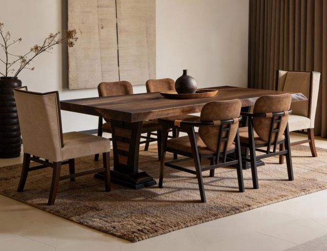 International Furniture Direct Forge Brown Dining Table-1