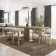 Amisco Customizable Lucarelli 96" Rectangular Extendable Table with 1" White Oak Veneer, Radius Corners and 1 Leaf-4
