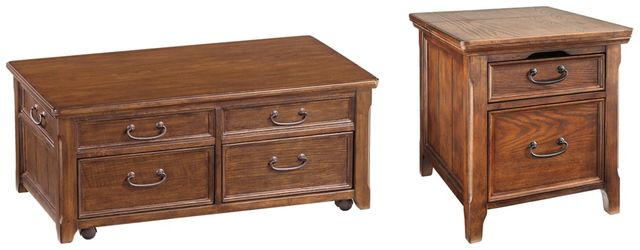 Signature Design by Ashley® Woodboro 2-Piece Dark Brown Living Room Table Set-0