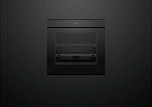 Fisher & Paykel Series 9 Minimal 30" Black Glass Single Electric Wall Oven with Self-Cleaning-2