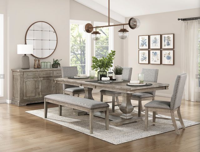 Homelegance® Southlake Light Gray/Wire Brushed Brownish Gray Dining Bench-1